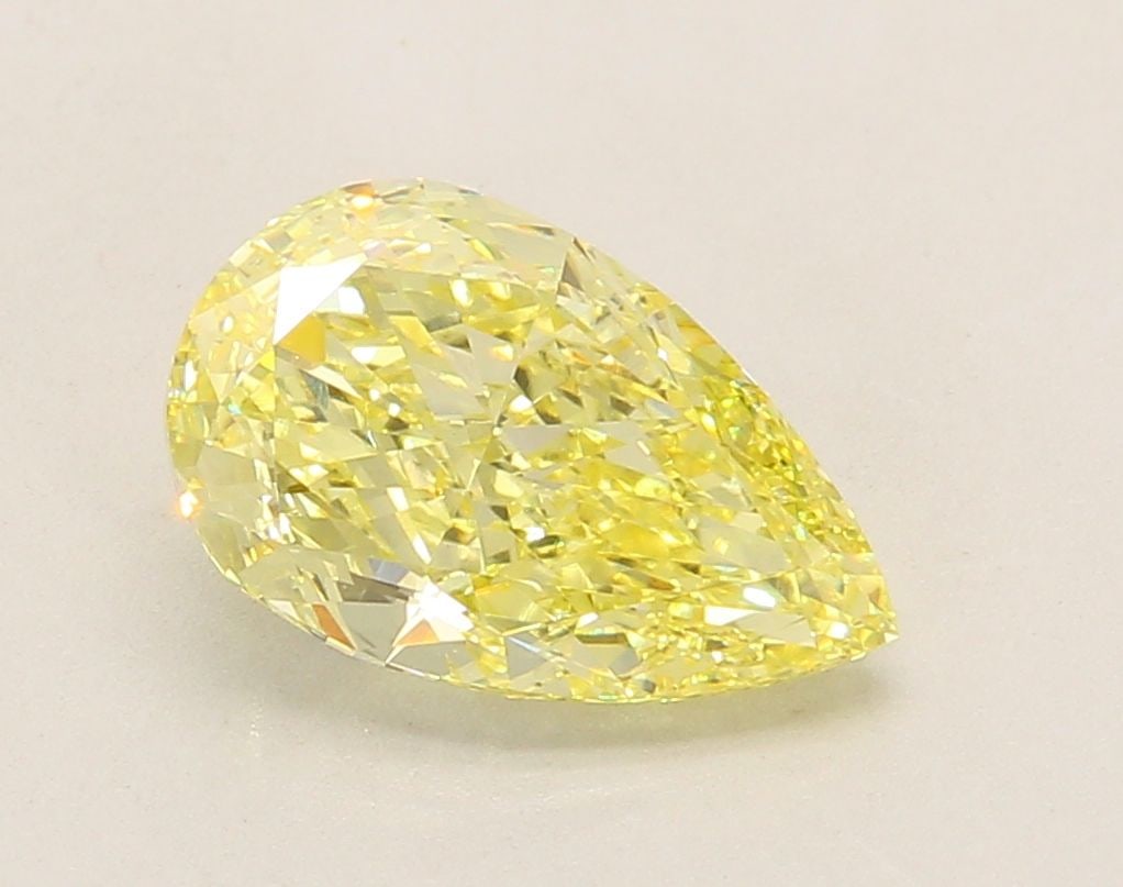 Loose Diamond - PEAR 2.52ct Fancy Intense Yellow VVS2: Loose Diamond - PEAR 2.52ct Fancy Intense Yellow VVS2 Source: This is a real non-mined Diamond that has been grown in a lab Shape: PEAR Carats: 2.52 Color: Fancy Intense Yellow Certification: IGI