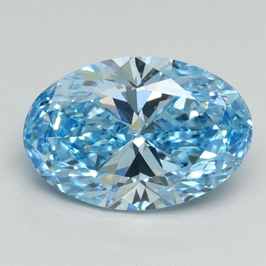 Loose Diamond - OVAL 2.08ct Fancy Vivid Blue VS1: Loose Diamond - OVAL 2.08ct Fancy Vivid Blue VS1 Source: This is a real non-mined Diamond that has been grown in a lab Shape: OVAL Carats: 2.08 Color: Fancy Vivid Blue Certification: IGI Video: