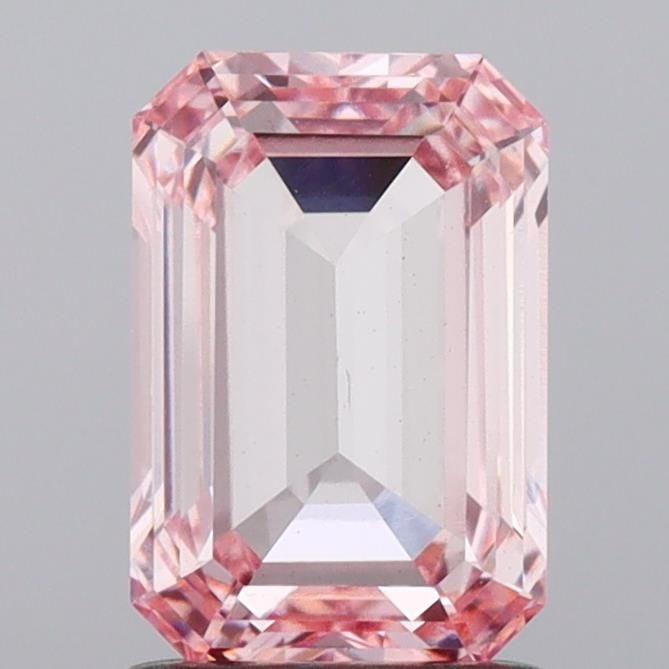 Loose Diamond - EMERALD 1.53ct Fancy Vivid Pink VS2: Loose Diamond - EMERALD 1.53ct Fancy Vivid Pink VS2 Source: This is a real non-mined Diamond that has been grown in a lab Shape: EMERALD Carats: 1.53 Color: Fancy Vivid Pink Certification: NONE