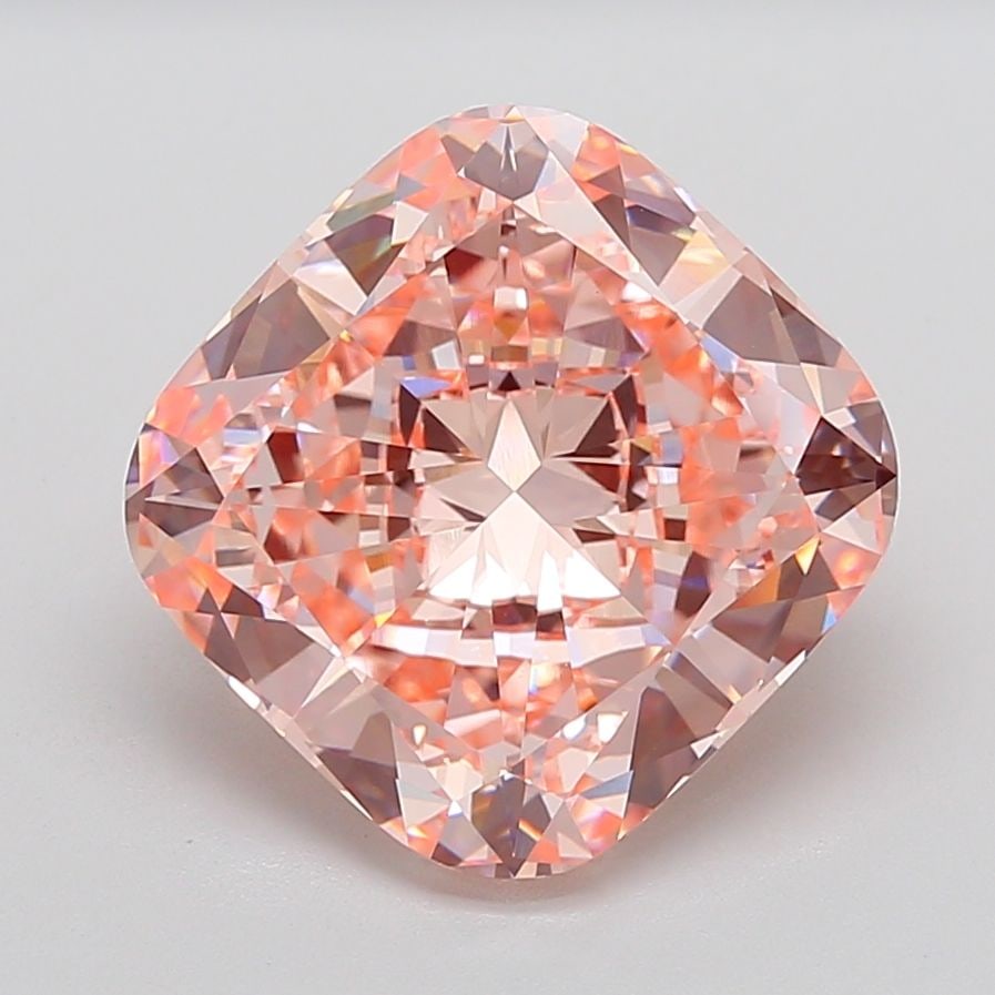 Loose Diamond - CUSHION MODIFIED 12.14ct Fancy Intense Pink VVS2: Loose Diamond - CUSHION MODIFIED 12.14ct Fancy Intense Pink VVS2 Source: This is a real non-mined Diamond that has been grown in a lab Shape: CUSHION MODIFIED Carats: 12.14 Color: Fancy Intense Pink