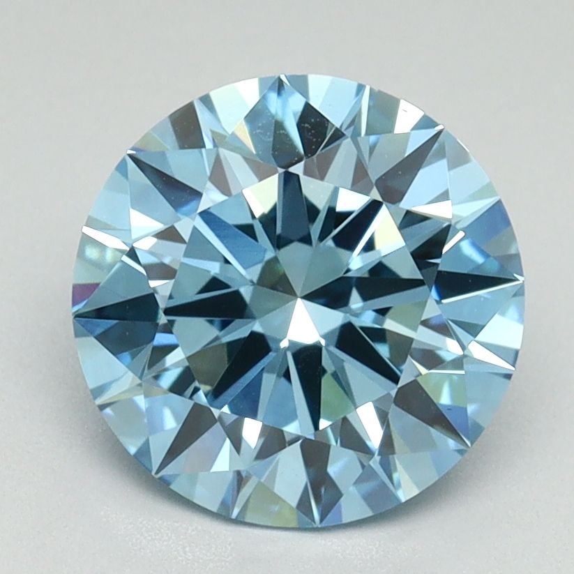 Ideal Loose Diamond - ROUND 2.28ct Fancy Vivid Blue VS1: Ideal Loose Diamond - ROUND 2.28ct Fancy Vivid Blue VS1 Source: This is a real non-mined Diamond that has been grown in a lab Shape: ROUND Carats: 2.28 Color: Fancy Vivid Blue Certification: IGI