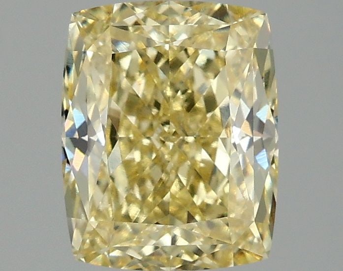 Loose Diamond - CUSHION MODIFIED 2.1ct Fancy Intense Yellow VVS2: Loose Diamond - CUSHION MODIFIED 2.1ct Fancy Intense Yellow VVS2 Source: This is a real non-mined Diamond that has been grown in a lab Shape: CUSHION MODIFIED Carats: 2.1 Color: Fancy Intense Yellow