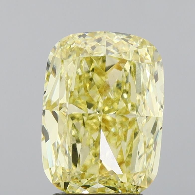 Loose Diamond - CUSHION MODIFIED 3.07ct Fancy Intense Yellow VS1: Loose Diamond - CUSHION MODIFIED 3.07ct Fancy Intense Yellow VS1 Source: This is a real non-mined Diamond that has been grown in a lab Shape: CUSHION MODIFIED Carats: 3.07 Color: Fancy Intense