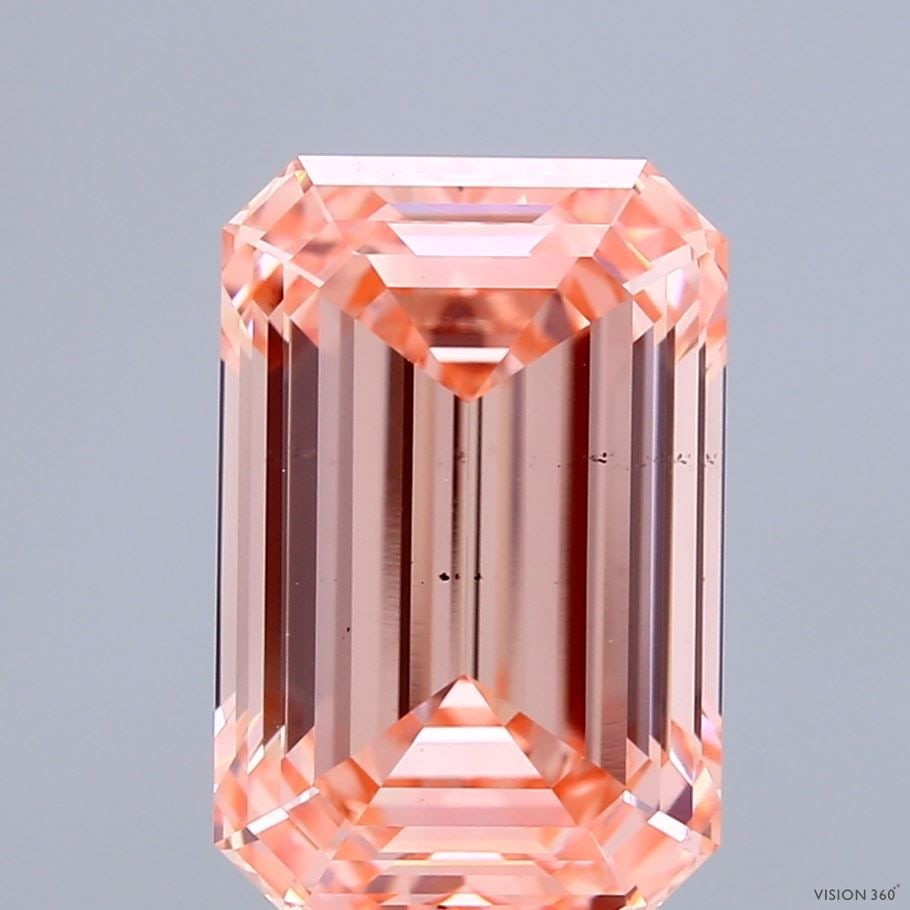 Loose Diamond - EMERALD 5.05ct Fancy Vivid Pink VS2: Loose Diamond - EMERALD 5.05ct Fancy Vivid Pink VS2 Source: This is a real non-mined Diamond that has been grown in a lab Shape: EMERALD Carats: 5.05 Color: Fancy Vivid Pink Certification: IGI Video: