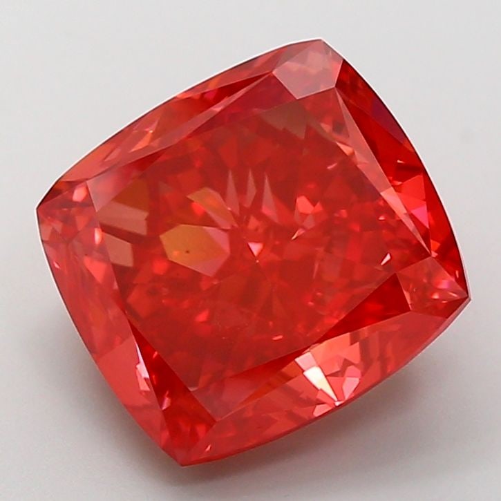Loose Diamond - CUSHION MODIFIED 9.02ct Fancy Vivid Red VS1: Loose Diamond - CUSHION MODIFIED 9.02ct Fancy Vivid Red VS1 Source: This is a real non-mined Diamond that has been grown in a lab Shape: CUSHION MODIFIED Carats: 9.02 Color: Fancy Vivid Red