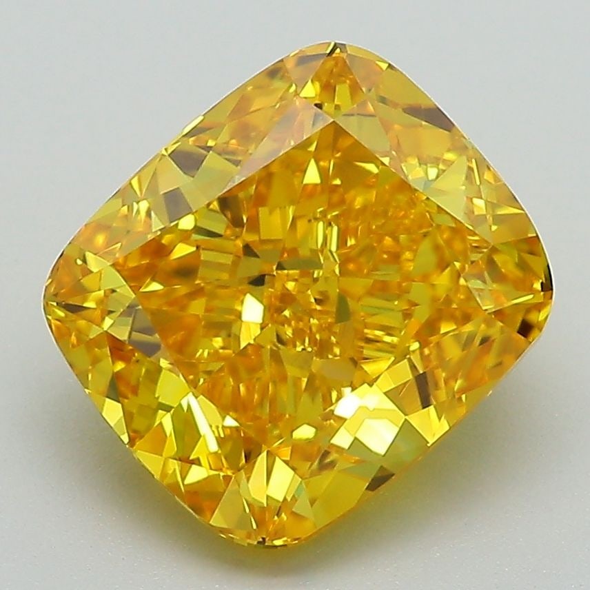 Loose Diamond - CUSHION MODIFIED 4.03ct Fancy Vivid Yellow VVS2: Loose Diamond - CUSHION MODIFIED 4.03ct Fancy Vivid Yellow VVS2 Source: This is a real non-mined Diamond that has been grown in a lab Shape: CUSHION MODIFIED Carats: 4.03 Color: Fancy Vivid Yellow