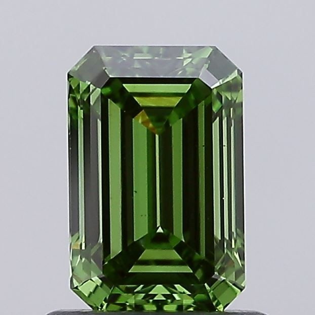 Loose Diamond - EMERALD 0.96ct Fancy Vivid Green VS1: Loose Diamond - EMERALD 0.96ct Fancy Vivid Green VS1 Source: This is a real non-mined Diamond that has been grown in a lab Shape: EMERALD Carats: 0.96 Color: Fancy Vivid Green Certification: IGI