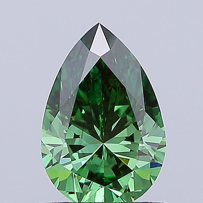 Loose Diamond - PEAR 1.08ct Fancy Vivid Green VS2: Loose Diamond - PEAR 1.08ct Fancy Vivid Green VS2 Source: This is a real non-mined Diamond that has been grown in a lab Shape: PEAR Carats: 1.08 Color: Fancy Vivid Green Certification: IGI Video:
