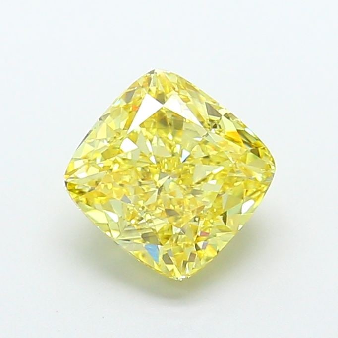 Loose Diamond - CUSHION MODIFIED 4.02ct Fancy Vivid Yellow VS2: Loose Diamond - CUSHION MODIFIED 4.02ct Fancy Vivid Yellow VS2 Source: This is a real non-mined Diamond that has been grown in a lab Shape: CUSHION MODIFIED Carats: 4.02 Color: Fancy Vivid Yellow