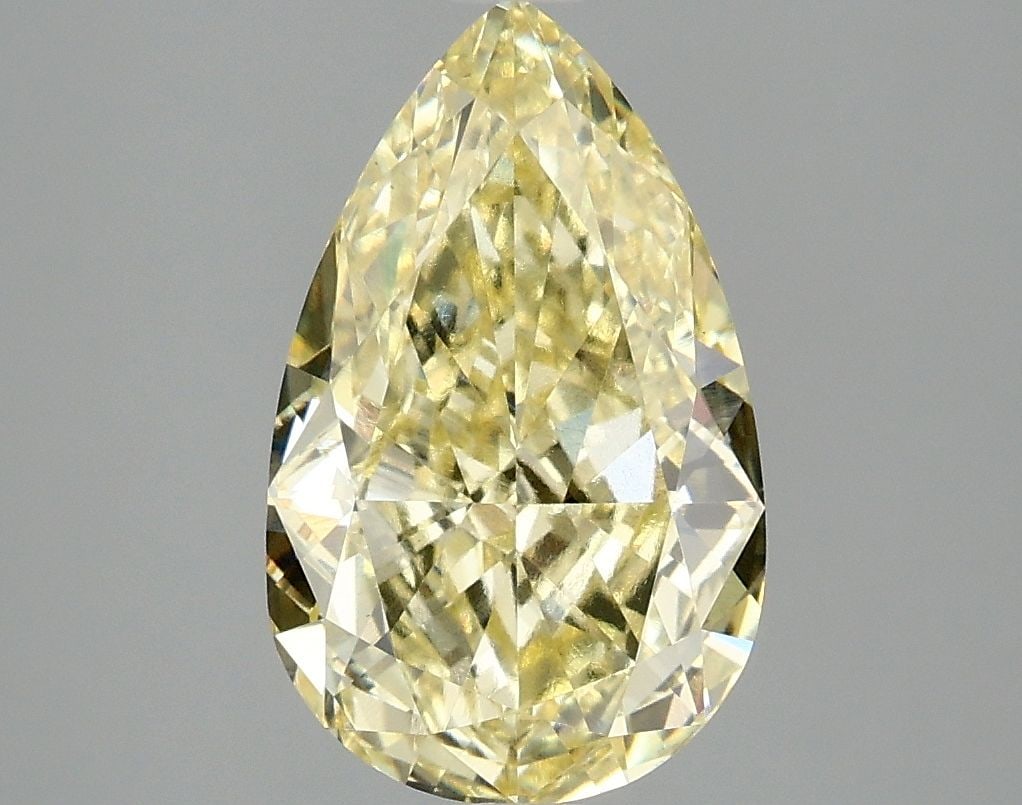 Loose Diamond - PEAR 3.08ct Fancy Intense Yellow VS1: Loose Diamond - PEAR 3.08ct Fancy Intense Yellow VS1 Source: This is a real non-mined Diamond that has been grown in a lab Shape: PEAR Carats: 3.08 Color: Fancy Intense Yellow Certification: IGI