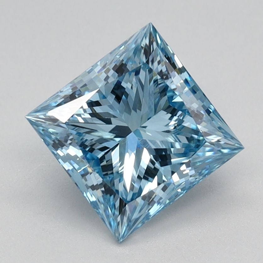 Loose Diamond - PRINCESS 1.4ct Fancy Vivid Blue VS1: Loose Diamond - PRINCESS 1.4ct Fancy Vivid Blue VS1 Source: This is a real non-mined Diamond that has been grown in a lab Shape: PRINCESS Carats: 1.4 Color: Fancy Vivid Blue Certification: IGI