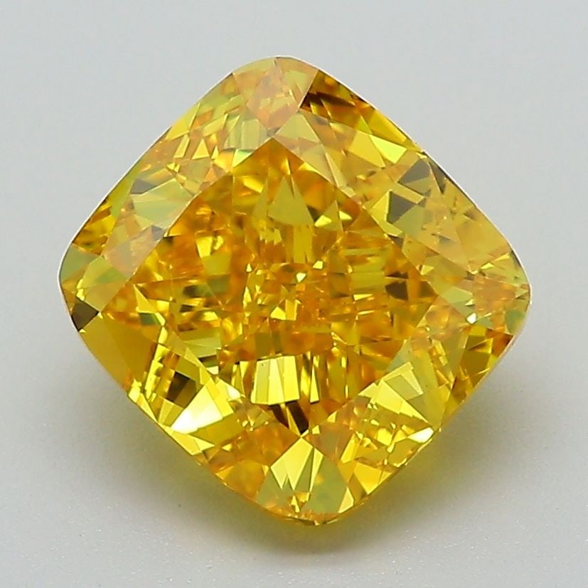 Loose Diamond - CUSHION MODIFIED 3.01ct Fancy Vivid Yellow VS1: Loose Diamond - CUSHION MODIFIED 3.01ct Fancy Vivid Yellow VS1 Source: This is a real non-mined Diamond that has been grown in a lab Shape: CUSHION MODIFIED Carats: 3.01 Color: Fancy Vivid Yellow