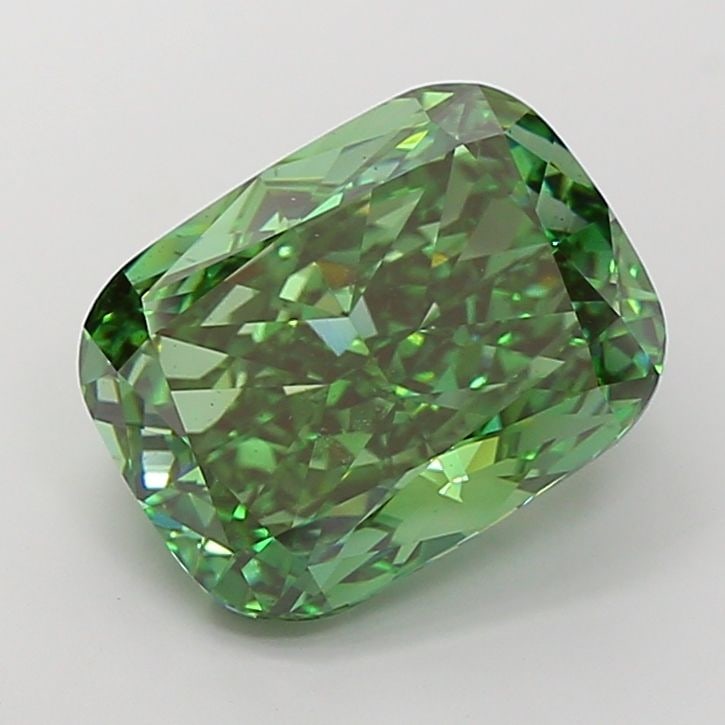 Loose Diamond - CUSHION MODIFIED 11.53ct Fancy Vivid Green VS2: Loose Diamond - CUSHION MODIFIED 11.53ct Fancy Vivid Green VS2 Source: This is a real non-mined Diamond that has been grown in a lab Shape: CUSHION MODIFIED Carats: 11.53 Color: Fancy Vivid Green Cert