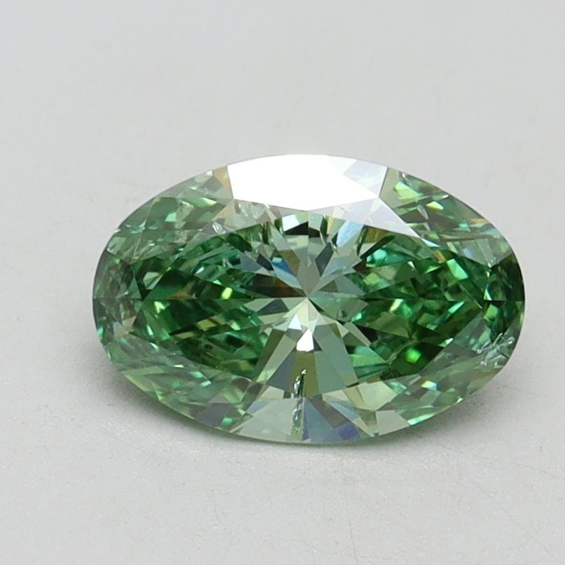 Loose Diamond - OVAL 1.0ct Fancy Vivid Green SI1: Loose Diamond - OVAL 1.0ct Fancy Vivid Green SI1 Source: This is a real non-mined Diamond that has been grown in a lab Shape: OVAL Carats: 1.0 Color: Fancy Vivid Green Certification: IGI Video: