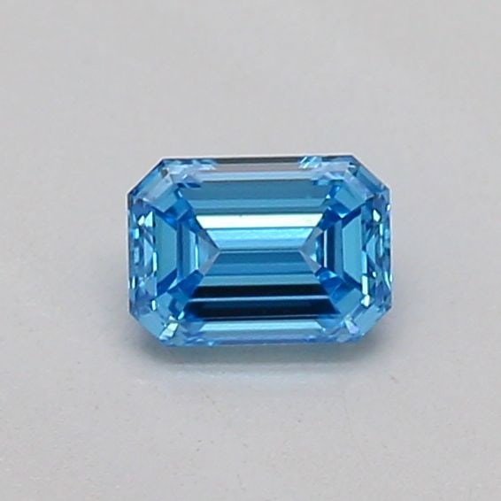 Loose Diamond - EMERALD 0.18ct Fancy Vivid Blue VS1: Loose Diamond - EMERALD 0.18ct Fancy Vivid Blue VS1 Source: This is a real non-mined Diamond that has been grown in a lab Shape: EMERALD Carats: 0.18 Color: Fancy Vivid Blue Certification: IGI Video: