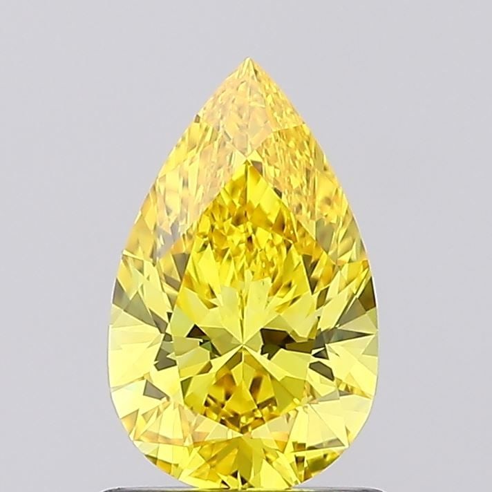 Loose Diamond - PEAR 1.0ct Fancy Vivid Yellow VS2: Loose Diamond - PEAR 1.0ct Fancy Vivid Yellow VS2 Source: This is a real non-mined Diamond that has been grown in a lab Shape: PEAR Carats: 1.0 Color: Fancy Vivid Yellow Certification: IGI Video: