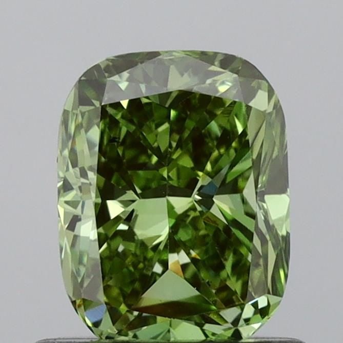 Loose Diamond - CUSHION BRILLIANT 0.77ct Fancy Vivid Green SI1: Loose Diamond - CUSHION BRILLIANT 0.77ct Fancy Vivid Green SI1 Source: This is a real non-mined Diamond that has been grown in a lab Shape: CUSHION BRILLIANT Carats: 0.77 Color: Fancy Vivid Green Cert