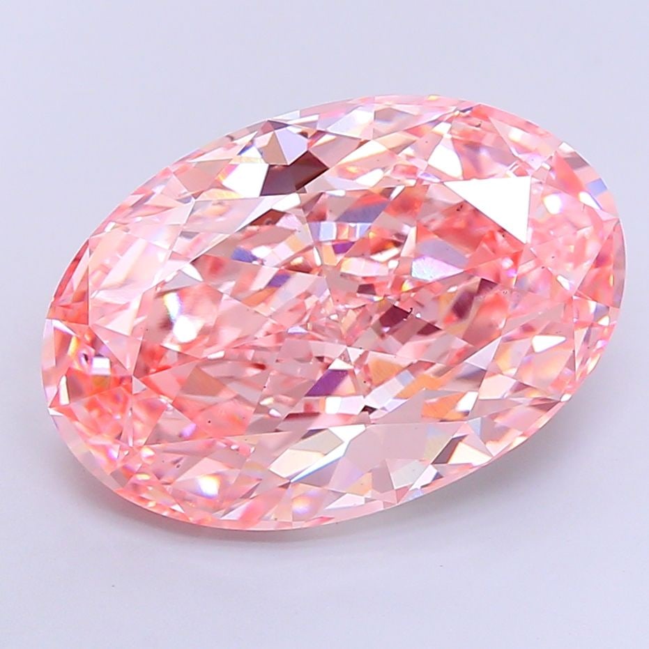 Loose Diamond - OVAL 18.88ct Fancy Vivid Pink VS2: Loose Diamond - OVAL 18.88ct Fancy Vivid Pink VS2 Source: This is a real non-mined Diamond that has been grown in a lab Shape: OVAL Carats: 18.88 Color: Fancy Vivid Pink Certification: IGI Video: