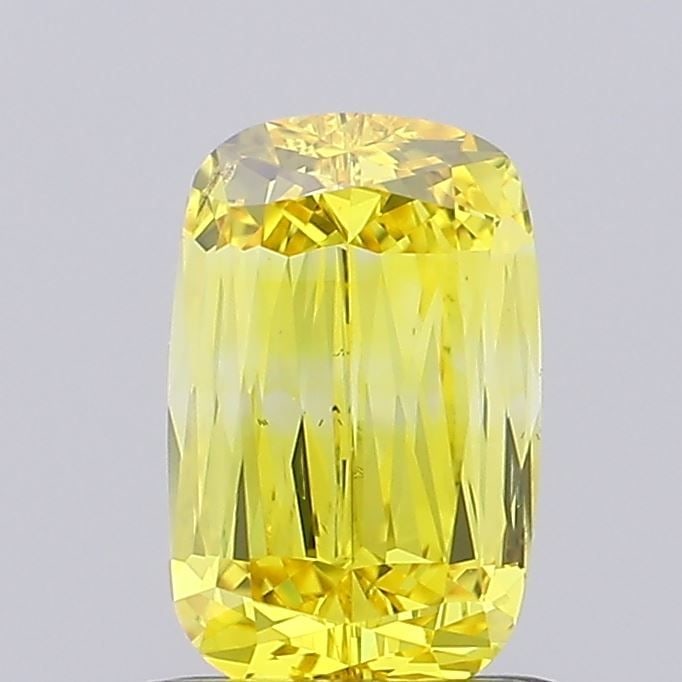 Loose Diamond - CUSHION MODIFIED 1.01ct Fancy Vivid Yellow VS2: Loose Diamond - CUSHION MODIFIED 1.01ct Fancy Vivid Yellow VS2 Source: This is a real non-mined Diamond that has been grown in a lab Shape: CUSHION MODIFIED Carats: 1.01 Color: Fancy Vivid Yellow Cert