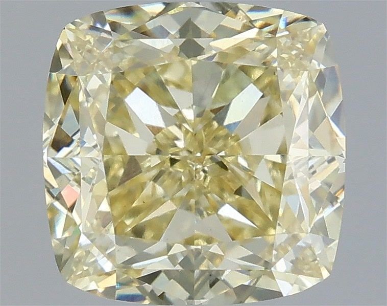 Loose Diamond - CUSHION MODIFIED 2.02ct Fancy Light Yellow VS1: Loose Diamond - CUSHION MODIFIED 2.02ct Fancy Light Yellow VS1 Source: This is a real non-mined Diamond that has been grown in a lab Shape: CUSHION MODIFIED Carats: 2.02 Color: Fancy Light Yellow