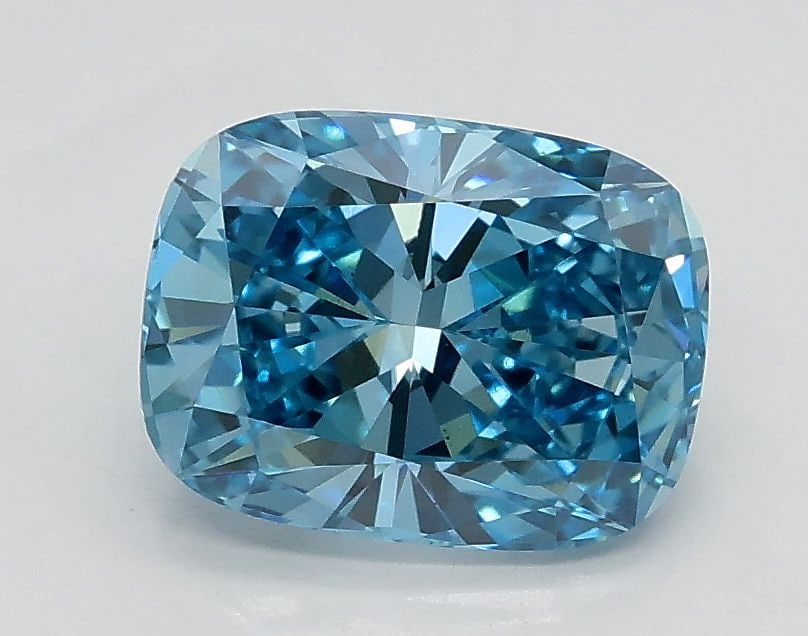 Loose Diamond - CUSHION BRILLIANT 1.31ct Fancy Vivid Blue VS1: Loose Diamond - CUSHION BRILLIANT 1.31ct Fancy Vivid Blue VS1 Source: This is a real non-mined Diamond that has been grown in a lab Shape: CUSHION BRILLIANT Carats: 1.31 Color: Fancy Vivid Blue