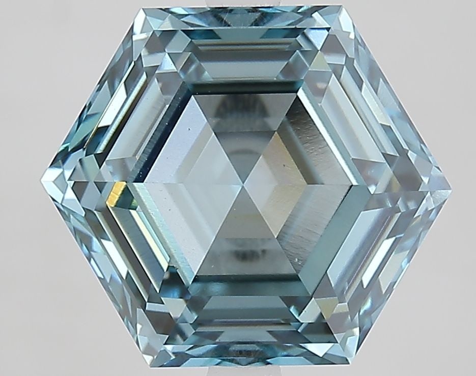 Loose Diamond - HEXAGONAL 5.41ct Fancy Intense Blue VS1: Loose Diamond - HEXAGONAL 5.41ct Fancy Intense Blue VS1 Source: This is a real non-mined Diamond that has been grown in a lab Shape: HEXAGONAL Carats: 5.41 Color: Fancy Intense Blue Certification: