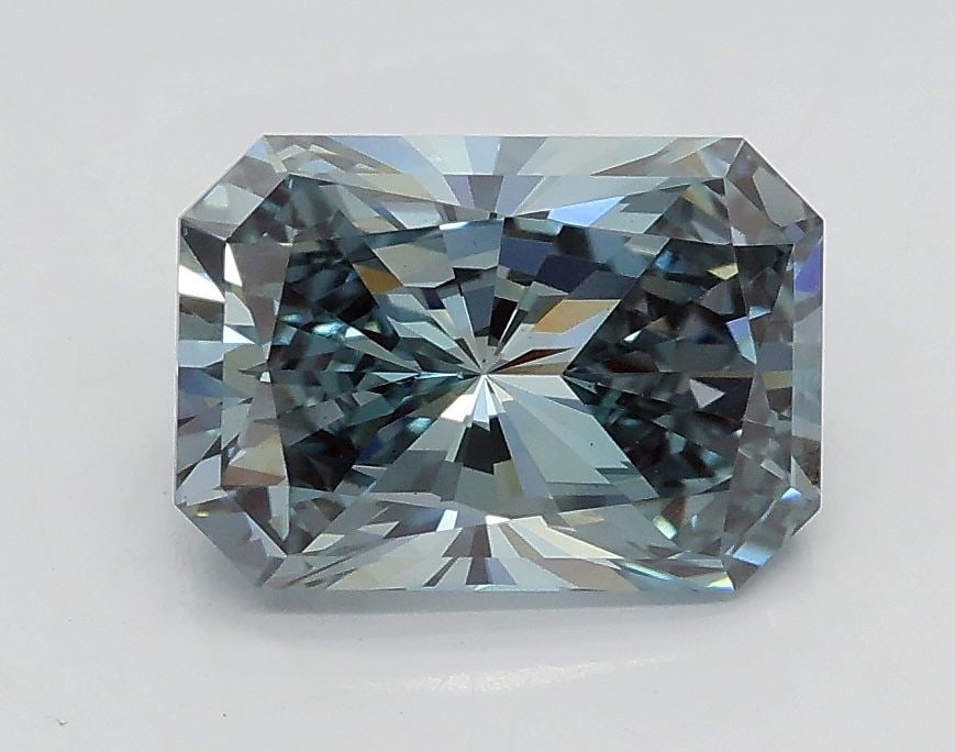 Loose Diamond - RADIANT 1.5ct Fancy Intense Blue Green VS2: Loose Diamond - RADIANT 1.5ct Fancy Intense Blue Green VS2 Source: This is a real non-mined Diamond that has been grown in a lab Shape: RADIANT Carats: 1.5 Color: Fancy Intense Blue Green