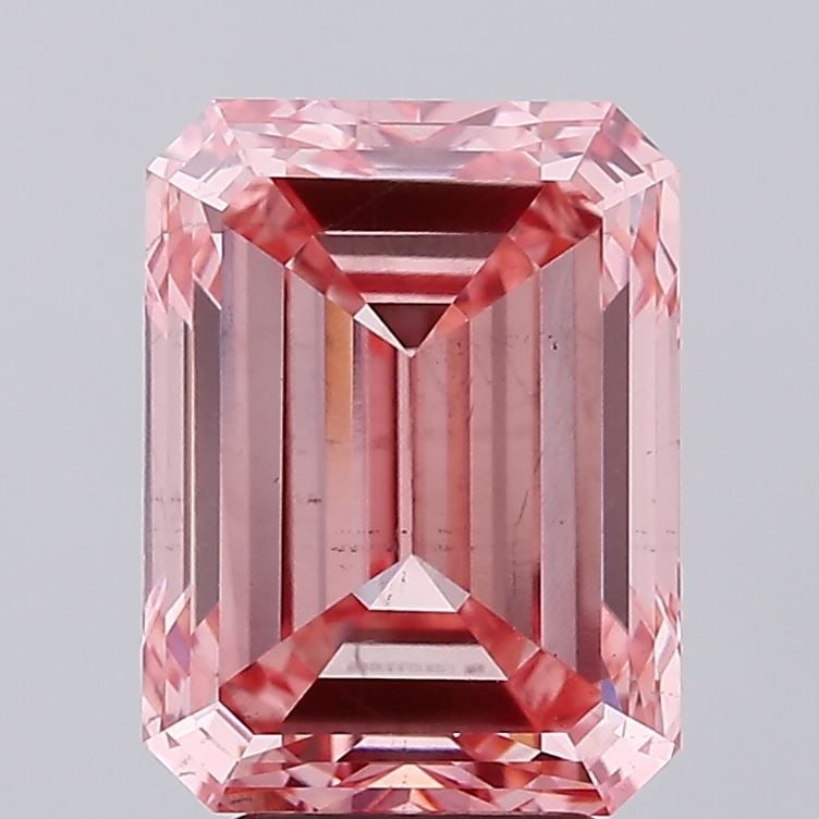 Loose Diamond - EMERALD 5.89ct Fancy Intense Pink VS2: Loose Diamond - EMERALD 5.89ct Fancy Intense Pink VS2 Source: This is a real non-mined Diamond that has been grown in a lab Shape: EMERALD Carats: 5.89 Color: Fancy Intense Pink Certification: IGI Vid