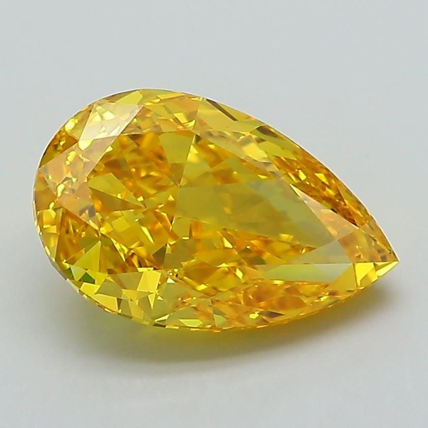 Loose Diamond - PEAR 2.18ct Fancy Vivid Yellow VVS1: Loose Diamond - PEAR 2.18ct Fancy Vivid Yellow VVS1 Source: This is a real non-mined Diamond that has been grown in a lab Shape: PEAR Carats: 2.18 Color: Fancy Vivid Yellow Certification: IGI Video: