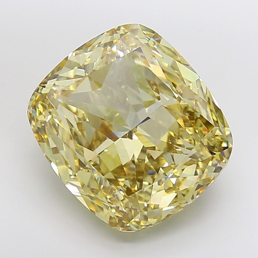 Loose Diamond - CUSHION MODIFIED 25.1ct Fancy Intense Yellow VS1: Loose Diamond - CUSHION MODIFIED 25.1ct Fancy Intense Yellow VS1 Source: This is a real non-mined Diamond that has been grown in a lab Shape: CUSHION MODIFIED Carats: 25.1 Color: Fancy Intense Yellow