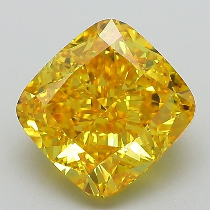 Loose Diamond - CUSHION BRILLIANT 2.51ct Fancy Vivid Yellow VVS2: Loose Diamond - CUSHION BRILLIANT 2.51ct Fancy Vivid Yellow VVS2 Source: This is a real non-mined Diamond that has been grown in a lab Shape: CUSHION BRILLIANT Carats: 2.51 Color: Fancy Vivid Yellow C