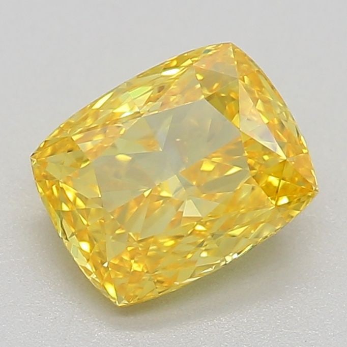 Loose Diamond - CUSHION MODIFIED 0.74ct Fancy Vivid Yellow VVS2: Loose Diamond - CUSHION MODIFIED 0.74ct Fancy Vivid Yellow VVS2 Source: This is a real non-mined Diamond that has been grown in a lab Shape: CUSHION MODIFIED Carats: 0.74 Color: Fancy Vivid Yellow
