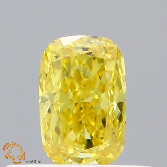 Loose Diamond - CUSHION BRILLIANT 0.37ct Fancy Vivid Yellow VVS1: Loose Diamond - CUSHION BRILLIANT 0.37ct Fancy Vivid Yellow VVS1 Source: This is a real non-mined Diamond that has been grown in a lab Shape: CUSHION BRILLIANT Carats: 0.37 Color: Fancy Vivid Yellow C