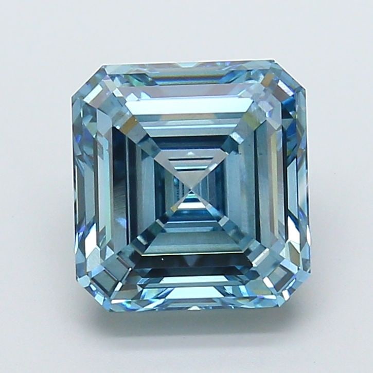 Loose Diamond - ASSCHER 5.02ct Fancy Vivid Blue VS1: Loose Diamond - ASSCHER 5.02ct Fancy Vivid Blue VS1 Source: This is a real non-mined Diamond that has been grown in a lab Shape: ASSCHER Carats: 5.02 Color: Fancy Vivid Blue Certification: IGI Video: