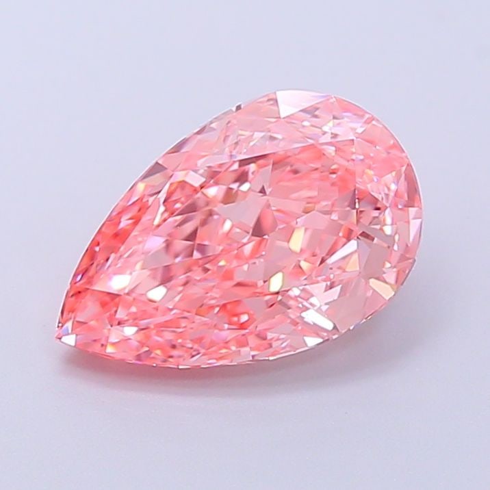 Loose Diamond - PEAR 2.18ct Fancy Vivid Pink VVS2: Loose Diamond - PEAR 2.18ct Fancy Vivid Pink VVS2 Source: This is a real non-mined Diamond that has been grown in a lab Shape: PEAR Carats: 2.18 Color: Fancy Vivid Pink Certification: IGI Video: