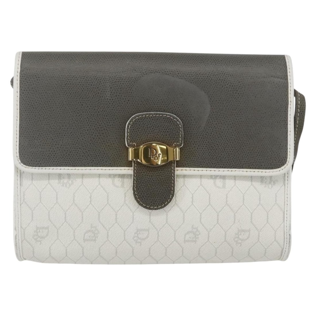 Christian Dior Vintage Honeycomb Canvas and Leather Shoulder Purse (1 of 18)