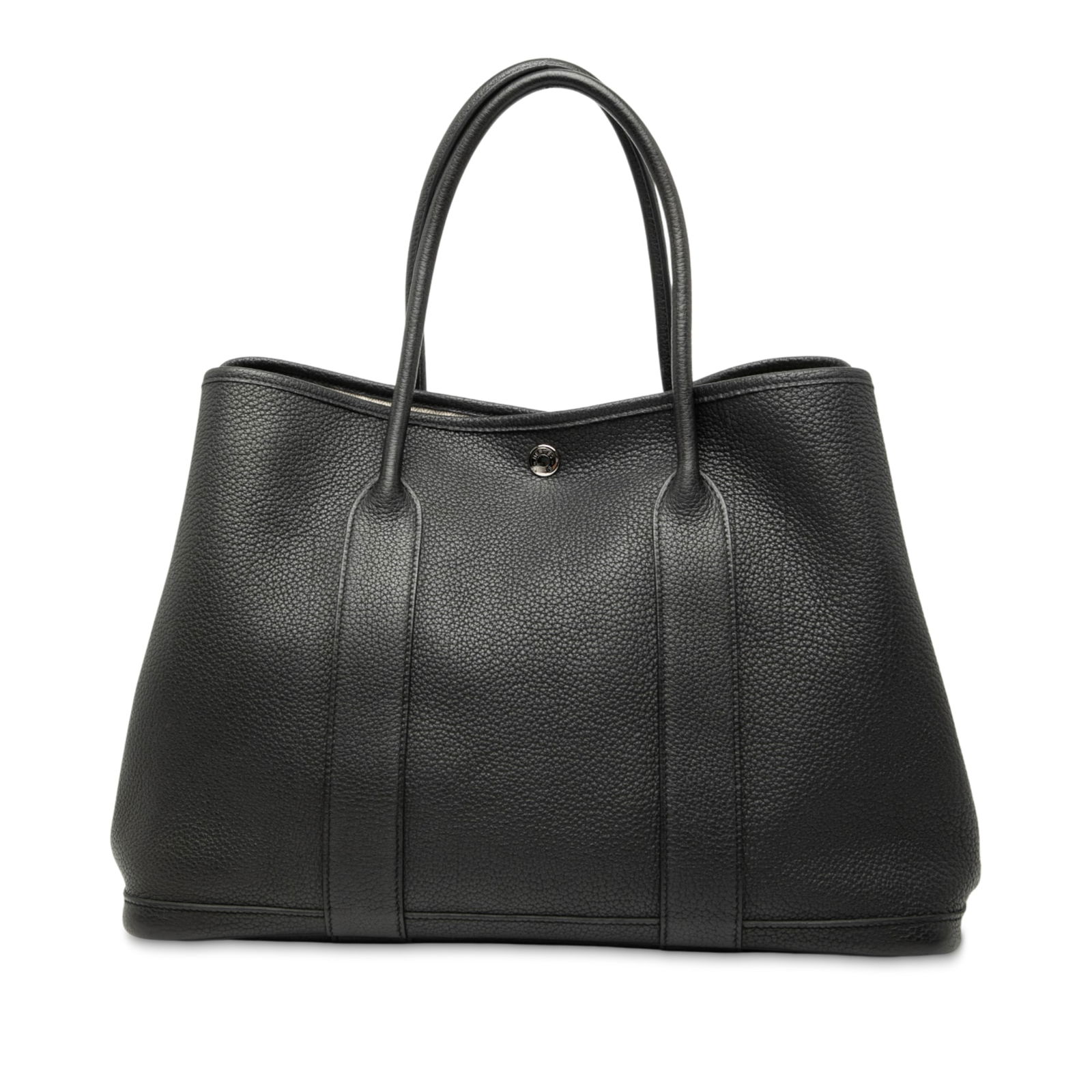 Hermes Garden Party 36 Noir Negonda Leather Tote Bag: Hermes Garden Party 36 Noir Negonda Leather Tote Bag This Hermes Garden Party 36 features a Noir Negonda leather body, rolled leather handles, an open top with snap closures, and an interior zip pocke