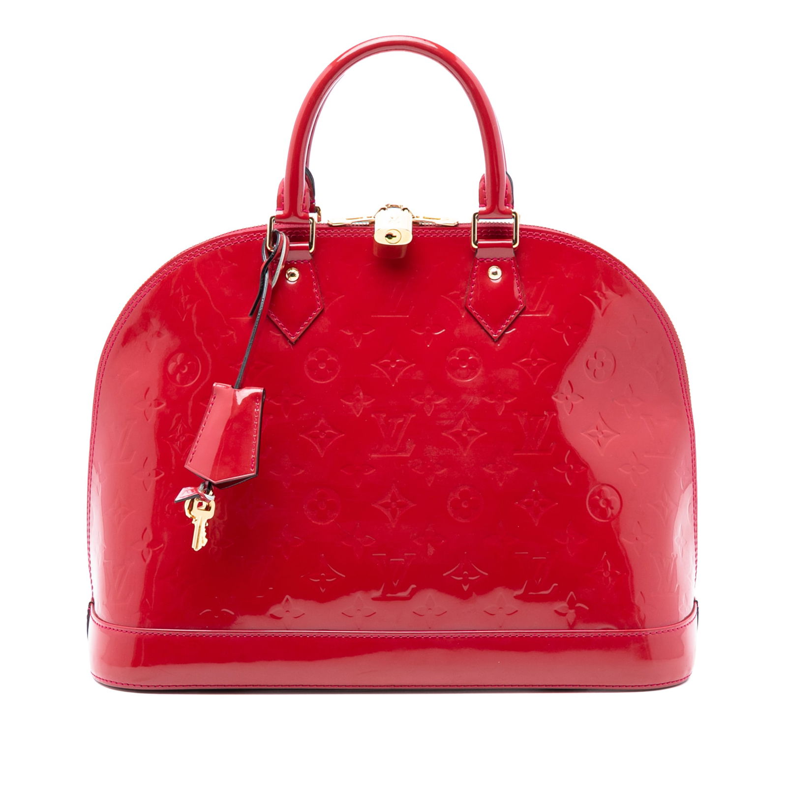 Louis Vuitton Alma PM Red Monogram Vernis Leather Handbag (1 of 7)