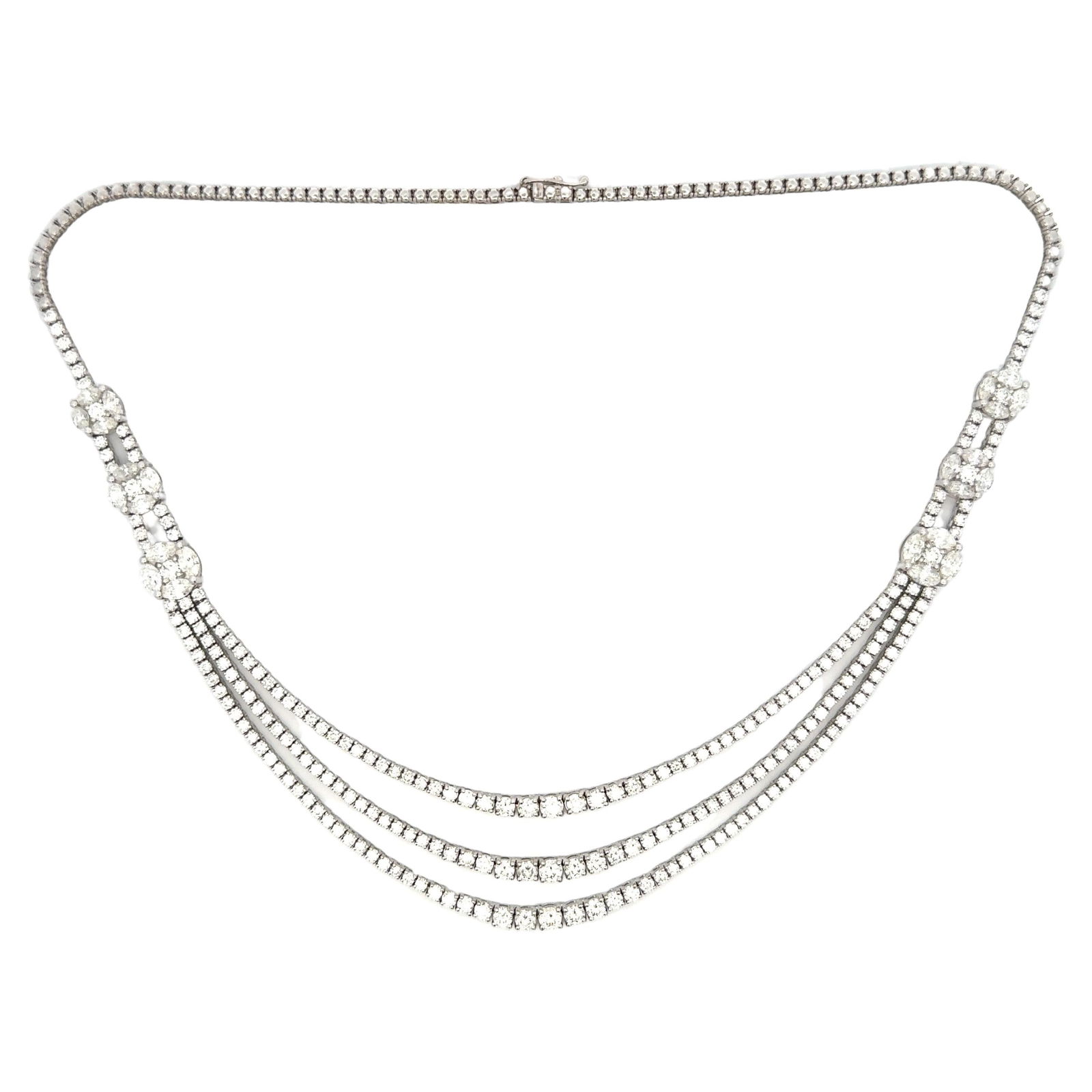 Harbor Diamonds 18K White Gold 17.50ct Diamond Riviere Necklace (1 of 9)