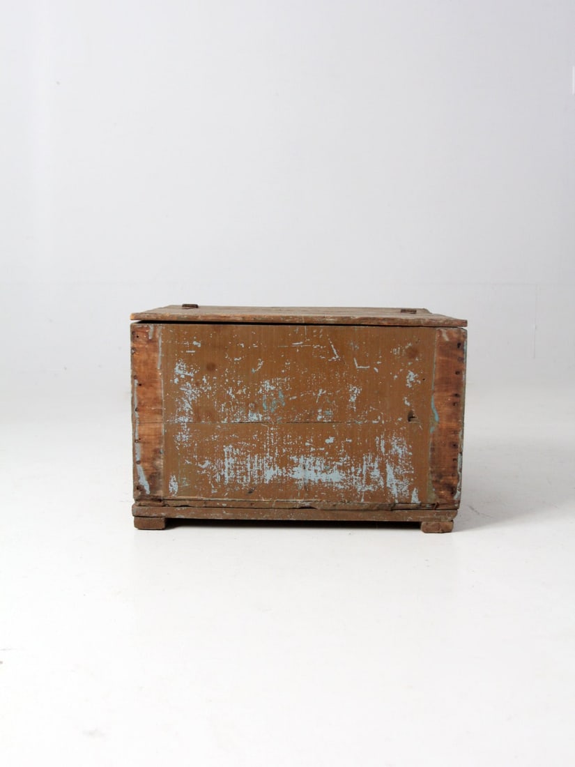 Charming Vintage Rustic Wooden Storage Box with Hinged Door (1 of 12)