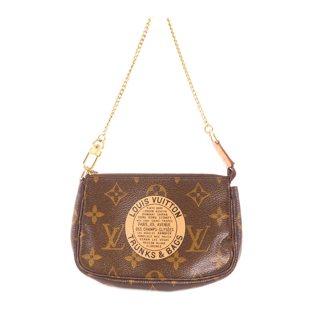 Louis Vuitton Mini Pochette Accessoires Handbag M60153 Monogram Brown: Louis Vuitton Mini Pochette Accessoires Handbag M60153 Monogram Brown This Louis Vuitton Mini Pochette Accessoires handbag in Monogram Brown combines elegance and functionality. Crafted from durable P