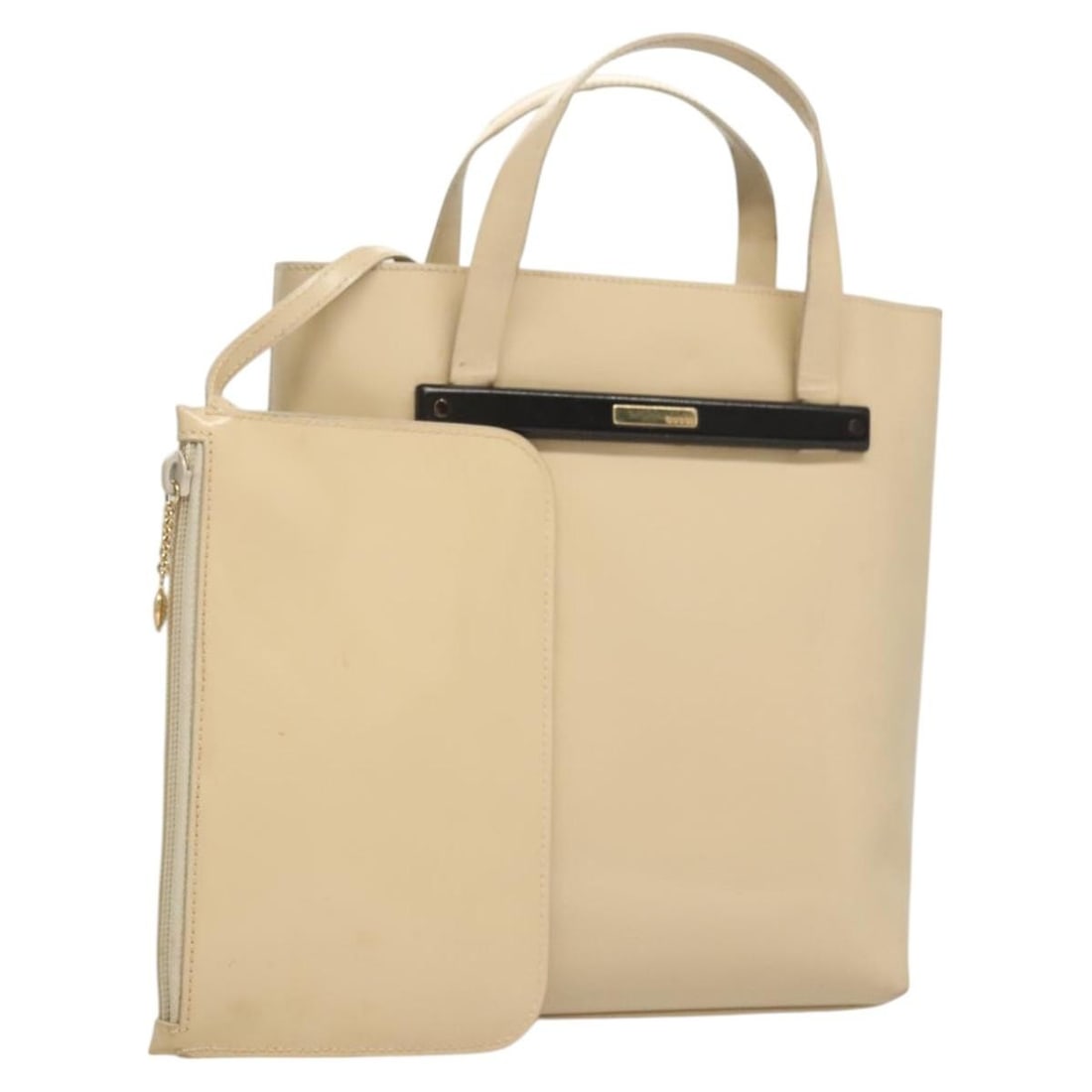 Beige Patent Leather Gucci Vintage Ladies Handbag 19x23x8cm (1 of 18)