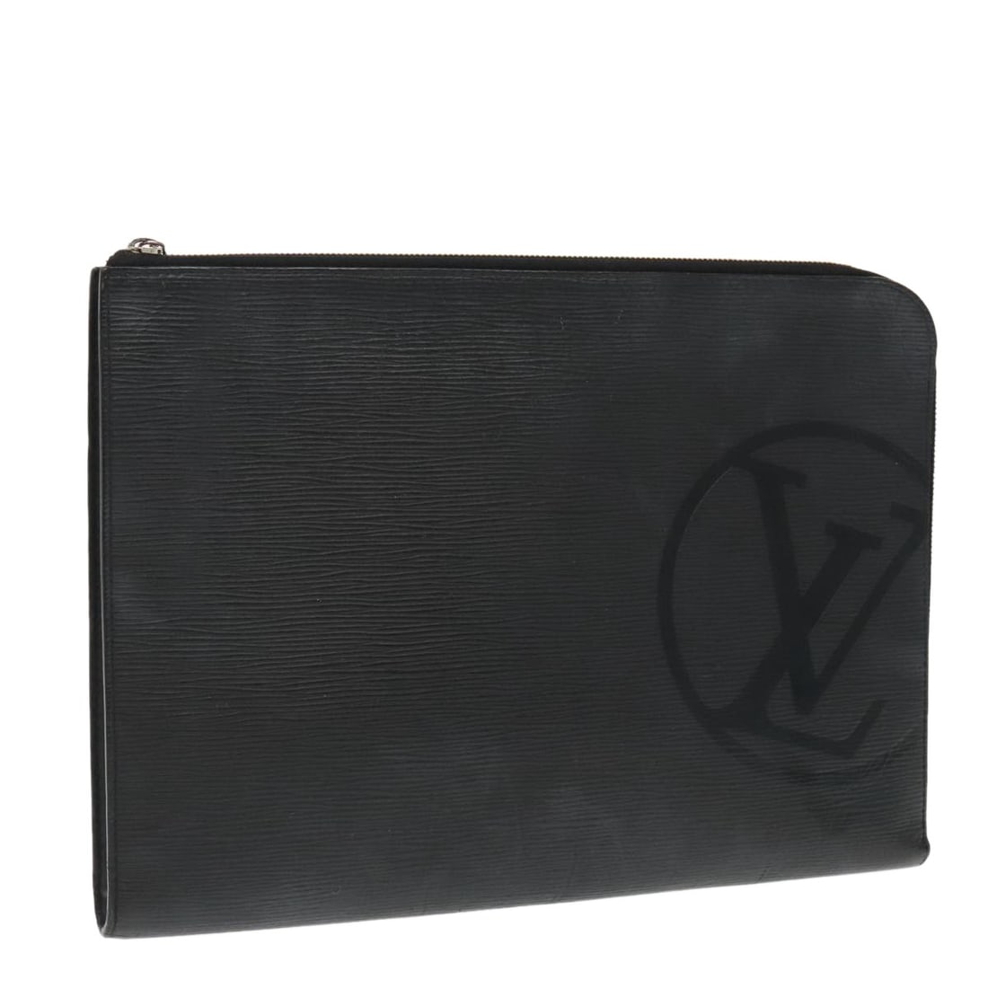 Black Epi Leather Clutch Bag Louis Vuitton Pochette Jour 35cm: Black Epi Leather Clutch Bag Louis Vuitton Pochette Jour 35cm This Louis Vuitton Pochette Jour is crafted from black Epi leather and designed for women. The clutch features a sleek, compact silhouette