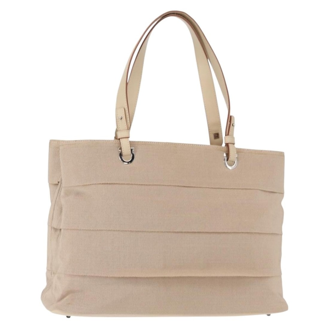 Gancini Beige Nylon Handbag by Salvatore Ferragamo (1 of 18)