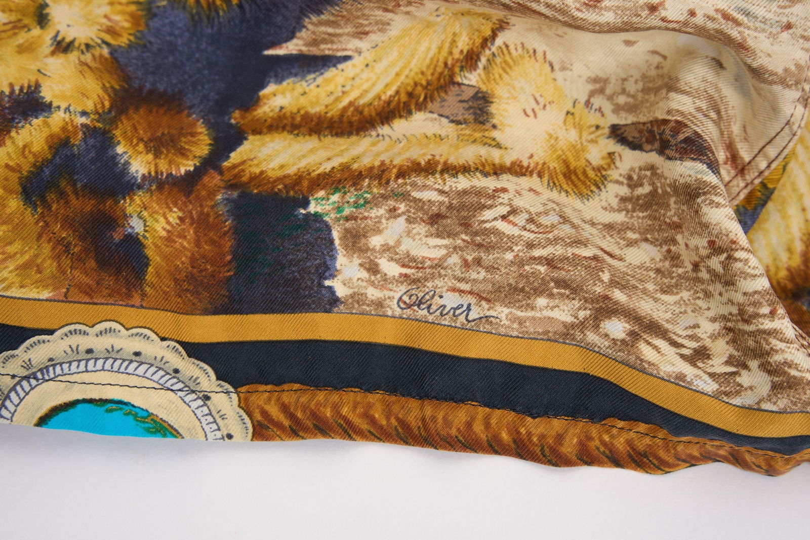 Hermes Black Navy Silk Shirt Kermit Oliver Native American Print - 5