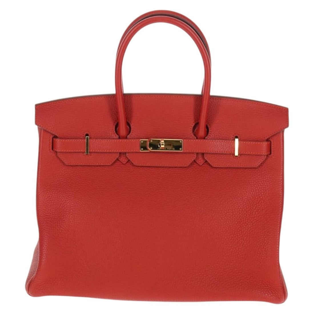 Hermes Birkin Leather Handbag in Red Togo with Gold Tone Hardware 35cm (1 of 18)