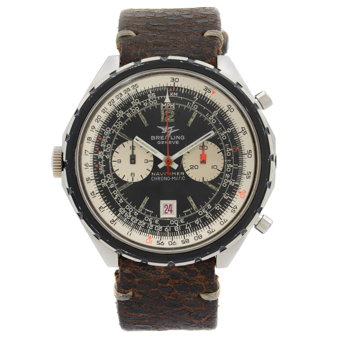 Vintage Breitling Navitimer Chrono-Matic Black and White Dial Men's Watch (1 of 5)