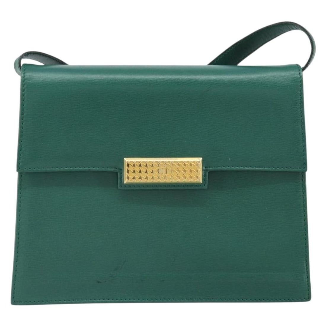 Christian Dior Green Vintage Leather Shoulder Bag France: Christian Dior Green Vintage Leather Shoulder Bag France This Christian Dior vintage shoulder bag is crafted from green leather and designed for women. The bag features a shoulder strap and metal fitt