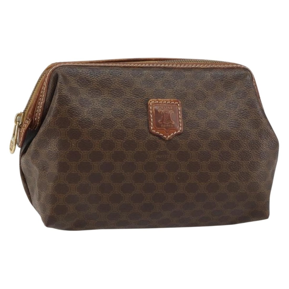 Brown Canvas and Leather Macadam Pochette Bag by Celine (1 of 18)