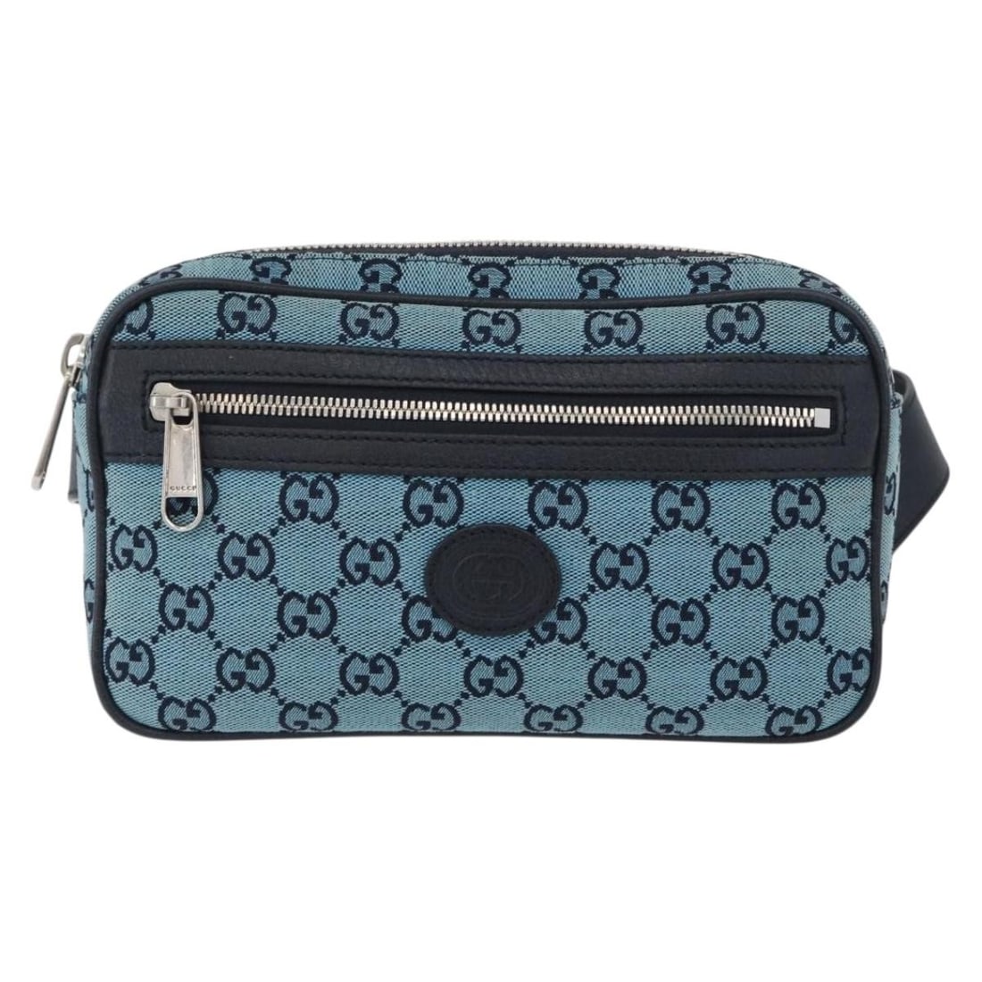 Gucci GG Supreme Canvas Silver Belt Bag with Leather Trim (1 of 18)